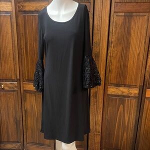Black Lace-Bell Sleeve Dress Sz12